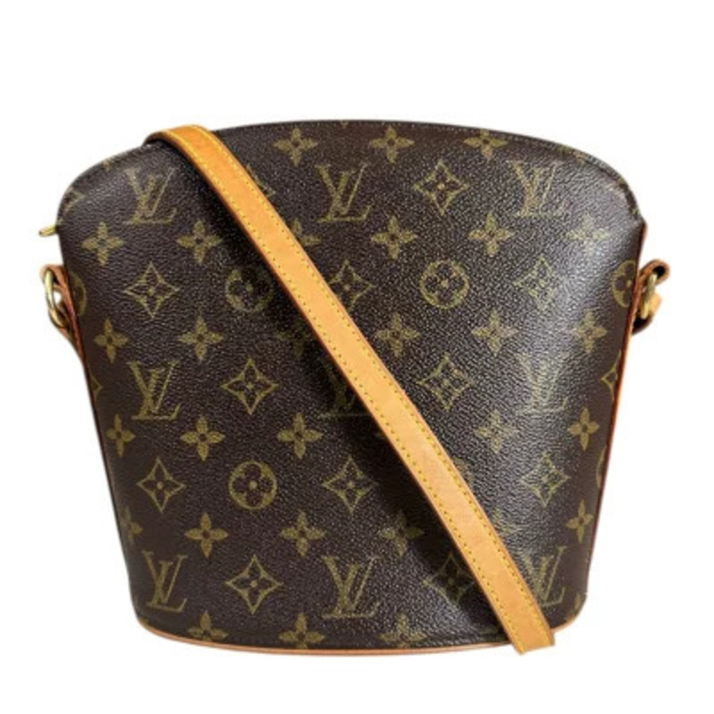 Louis Vuitton Drouot Monogram Shoulder Bag Canvas Brown